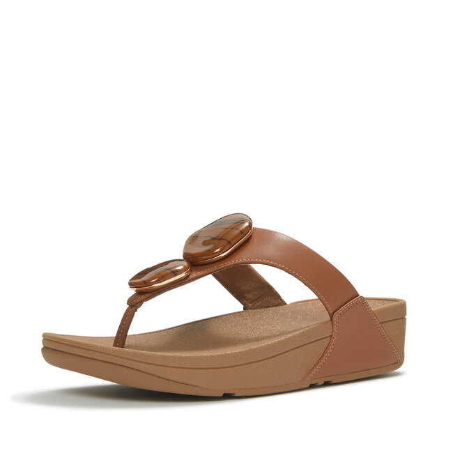 FitFlop Lulu Marbled-Stone Toe-Post Sandals