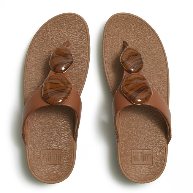 FitFlop Lulu Marbled-Stone Toe-Post Sandals