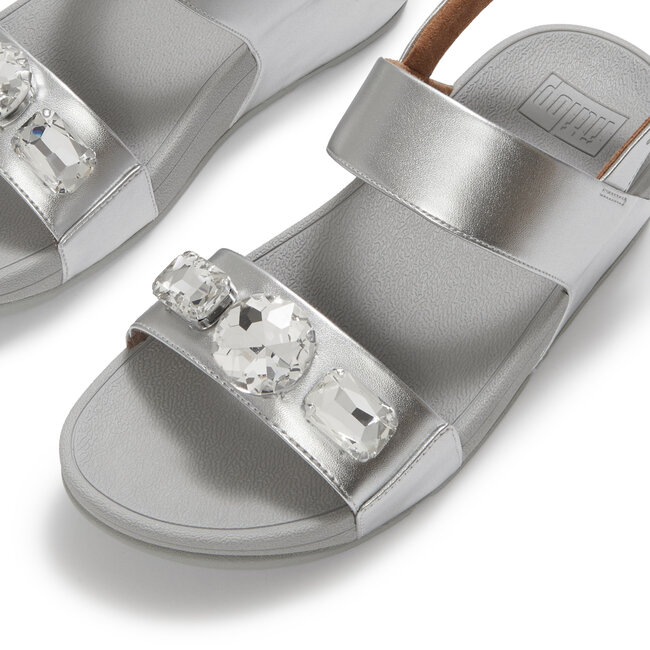 Lulu Ultra-Jewel Metallic Back-Strap Sandals