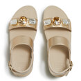 Lulu Ultra-Jewel Metallic Back-Strap Sandals