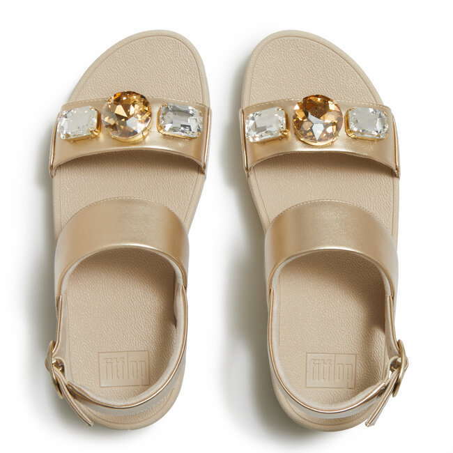 Lulu Ultra-Jewel Metallic Back-Strap Sandals