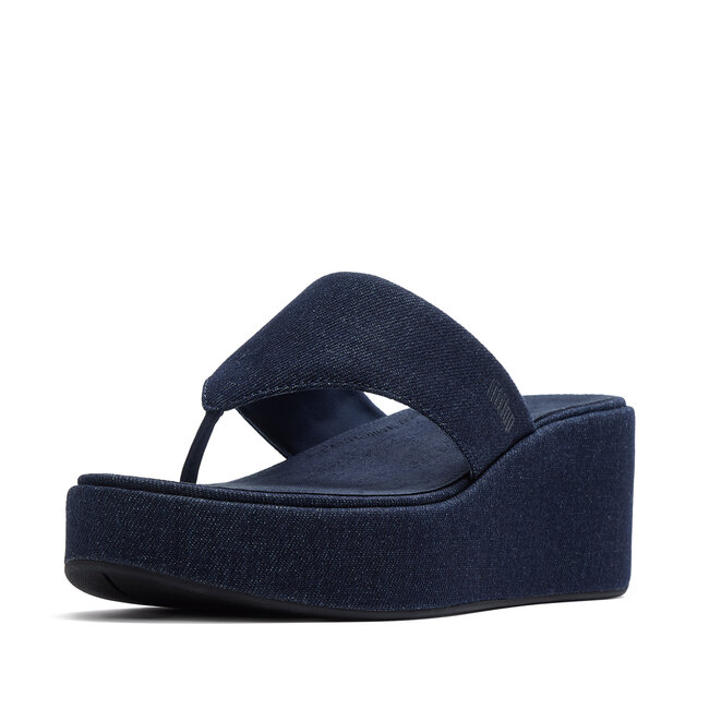 Platfforms Denim Wedge Toe-Post Sandals
