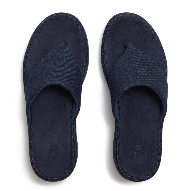 Platfforms Denim Wedge Toe-Post Sandals