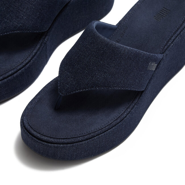 Platfforms Denim Wedge Toe-Post Sandals