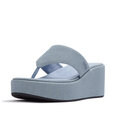 Platfforms Denim Wedge Toe-Post Sandals