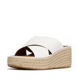 Platfforms Espadrille Leather Wedge Cross Slides