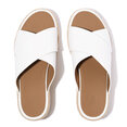 Platfforms Espadrille Leather Wedge Cross Slides