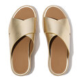 Platfforms Espadrille Leather Wedge Cross Slides