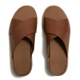 Platfforms Espadrille Leather Wedge Cross Slides
