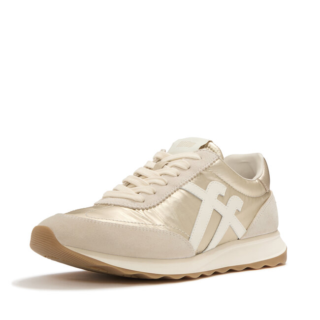 FitFlop Retro-Q FF Metallic-Fabric/Suede Sneakers