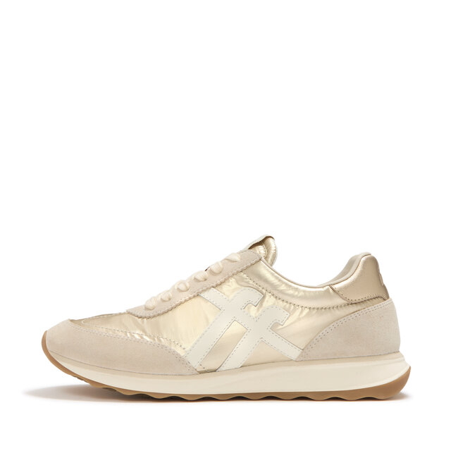 FitFlop Retro-Q FF Metallic-Fabric/Suede Sneakers