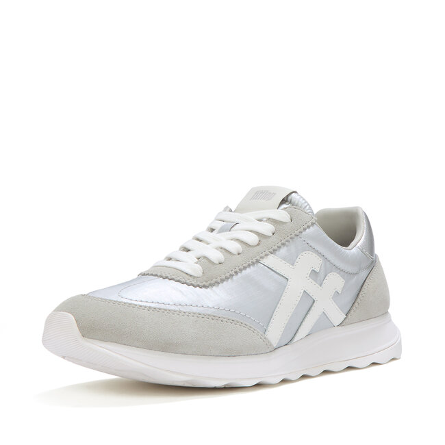 FitFlop Retro-Q FF Metallic-Fabric/Suede Sneakers