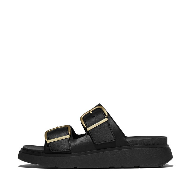 Gen-FF Buckle Two-Bar Leather Slides