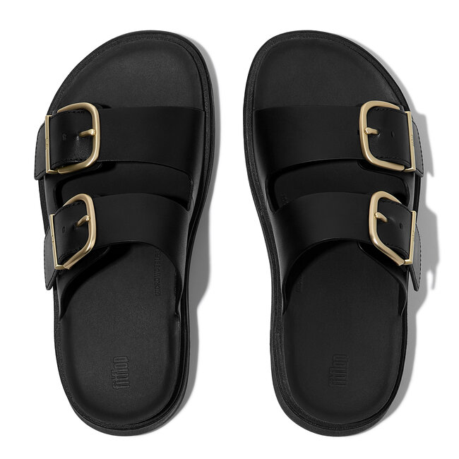 Gen-FF Buckle Two-Bar Leather Slides