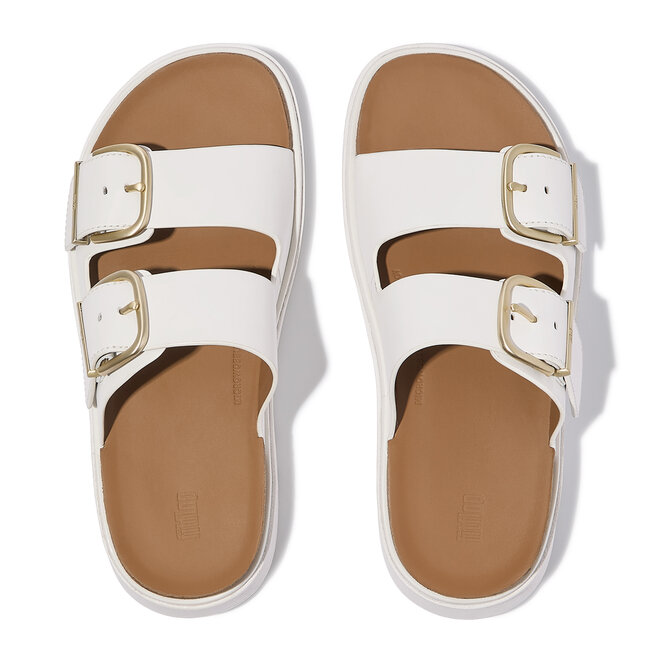 Gen-FF Buckle Two-Bar Leather Slides
