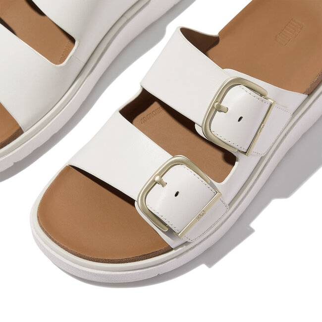 Gen-FF Buckle Two-Bar Leather Slides
