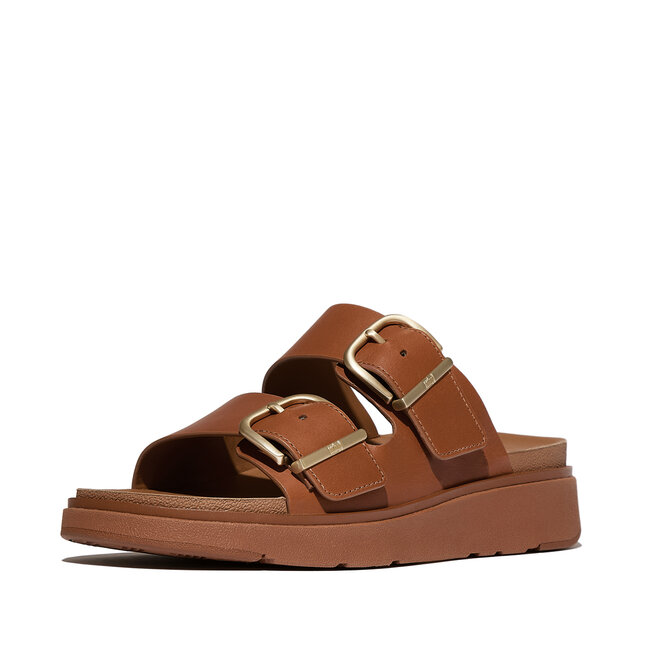 Gen-FF Buckle Two-Bar Leather Slides
