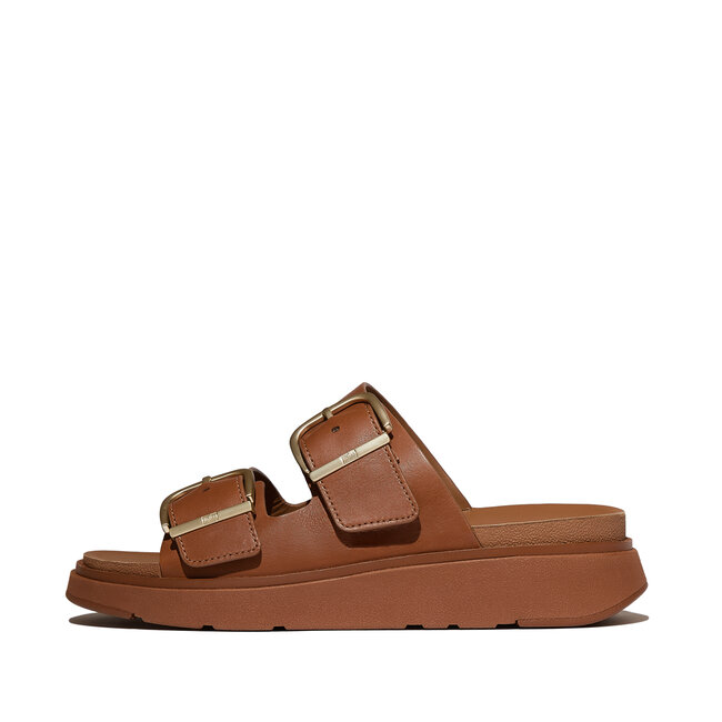 Gen-FF Buckle Two-Bar Leather Slides