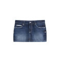 Juicy Couture Stretch Denim Low Rise Mini Skirt Back Pocket Dog Crest