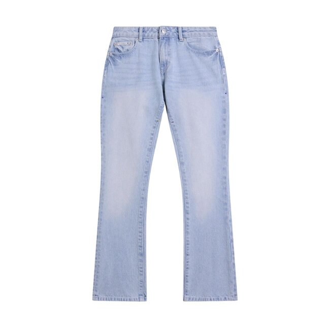 Juicy Couture Stretch Denim Mid Rise Bootcut Jeans met hondenlogo op de achterzak