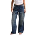 Juicy Couture Mid Rise Wide Leg Jean With Back Pocket Dog Crest