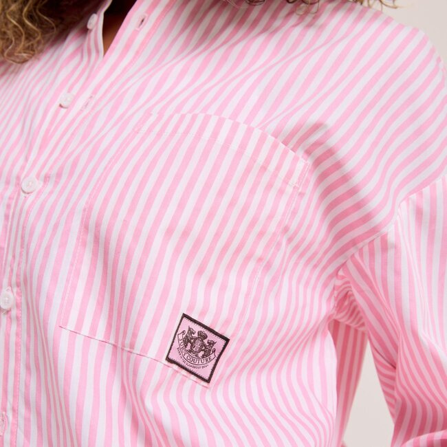 Juicy Couture Stripe Dog Crest Badge Shirt
