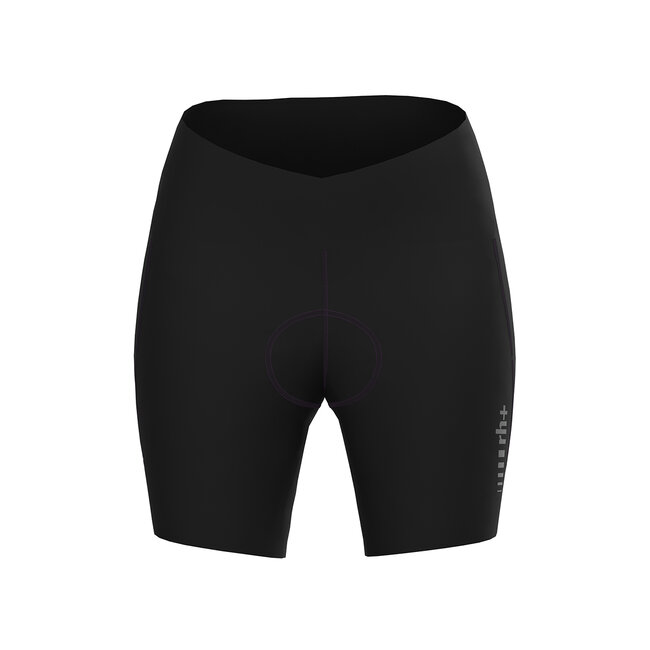 RH+ Pace HW Short 18cm Dames - Premium Fietsbroek Flow Pad - Zwart - Zwart