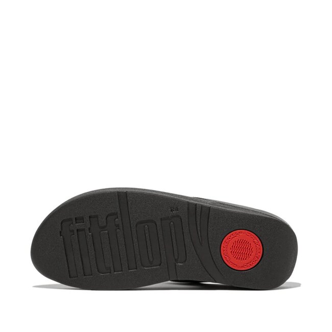 FitFlop Fino Mirror-Dome Leather Toe-Post Sandals