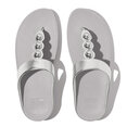 Fino Mirror-Dome Metallic-Leather Toe-Post Sandals