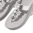 Fino Mirror-Dome Metallic-Leather Toe-Post Sandals