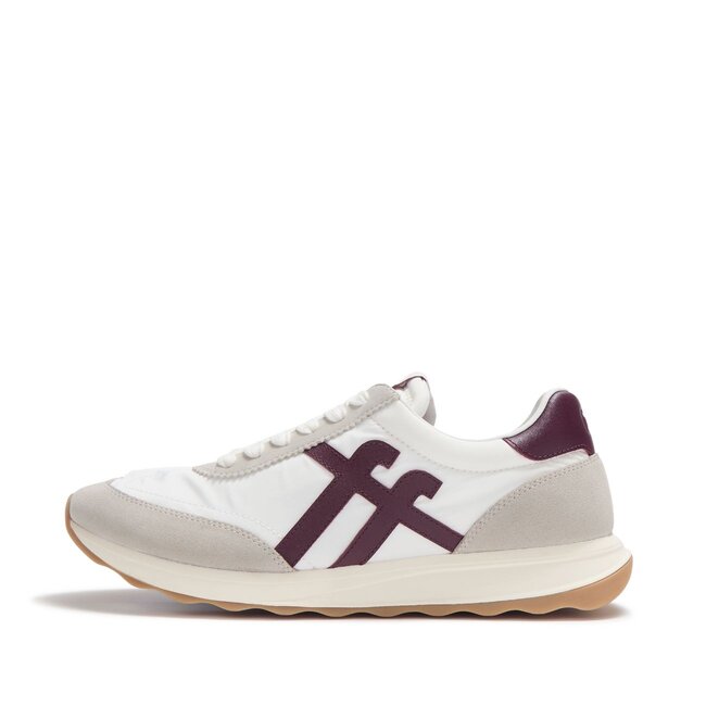 Retro-Q FF sneakers van stof/suède Urban Wit/Donker Merlot