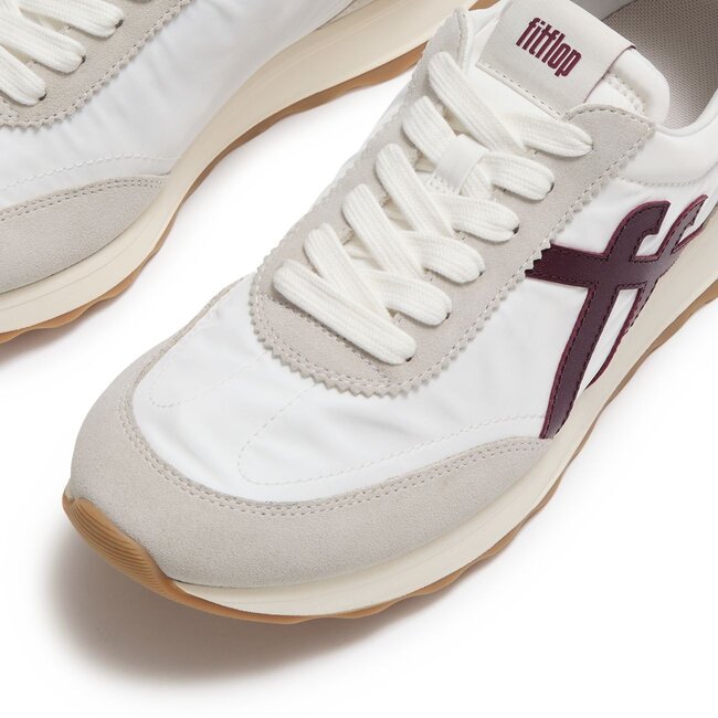 Retro-Q FF sneakers van stof/suède Urban Wit/Donker Merlot