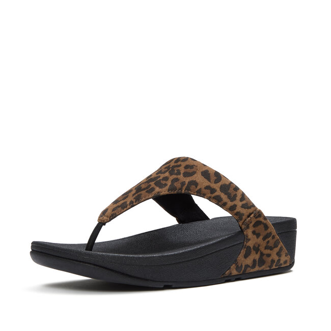 Lulu Suede Leopard Toe-Post Sandals