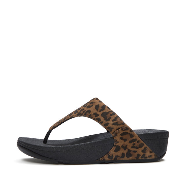 Lulu Suede Leopard Toe-Post Sandals