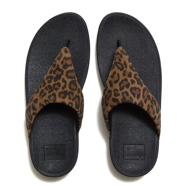 Lulu Suede Leopard Toe-Post Sandals