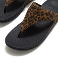 Lulu Suede Leopard Toe-Post Sandals