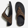 Lulu Suede Leopard Toe-Post Sandals