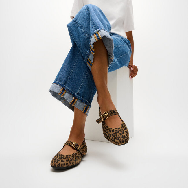Delicato Suede Leopard Mary Janes