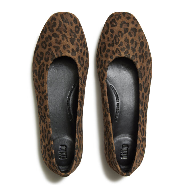 Delicato Suede Leopard Ballerinas