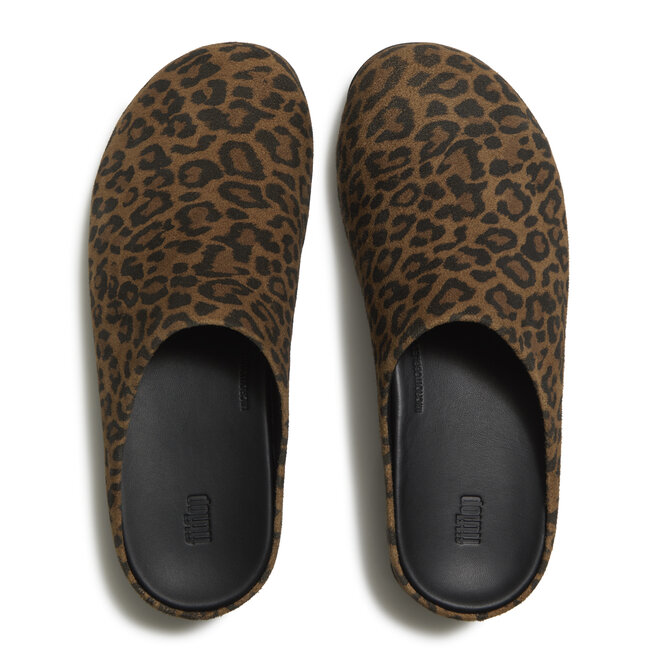 Shuv Suede Leopard Mules