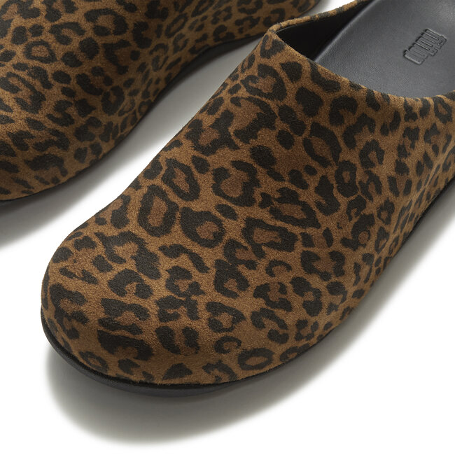 Shuv Suede Leopard Mules