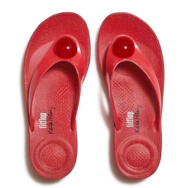 Fitflop X Keith Haring Iqushion Button Flip-Flops