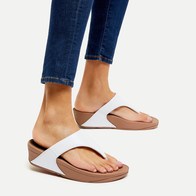 Lulu Toepost Slippers voor Vrouwen - Leder - Wit
