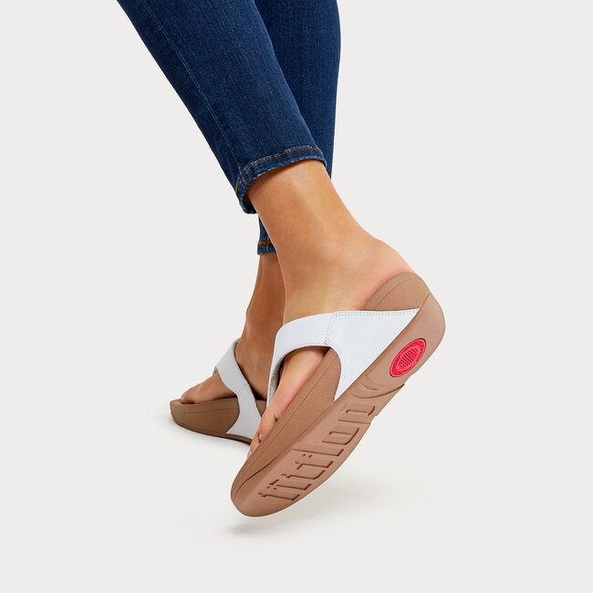 Lulu Toepost Slippers voor Vrouwen - Leder - Wit