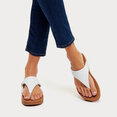 Lulu Toepost Slippers voor Vrouwen - Leder - Wit