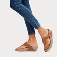 Lulu Toepost Slippers voor Vrouwen - Leder - Bruin