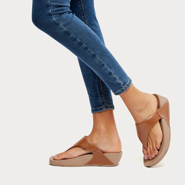 Lulu Toepost Slippers voor Vrouwen - Leder - Bruin