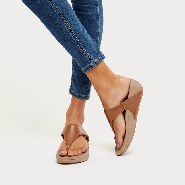 Lulu Toepost Slippers voor Vrouwen - Leder - Bruin