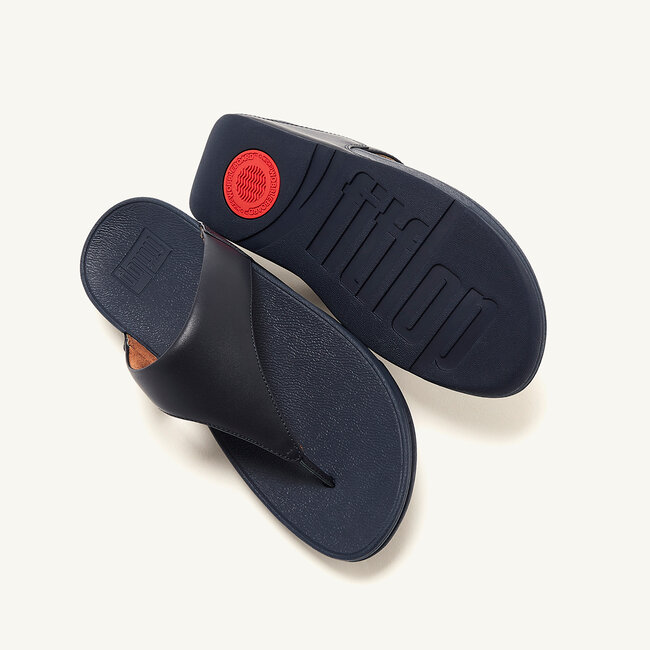 Lulu Lederen Teenslipper - Microwobbleboard-zool technologie