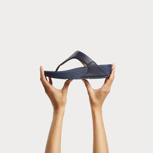 Lulu Lederen Teenslipper - Microwobbleboard-zool technologie